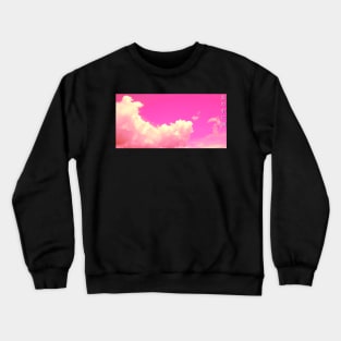 Head In The Clouds Pink Japanese Kanji Design Crewneck Sweatshirt